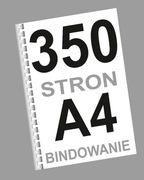książka ksero A4 mono do 350 stron + bindowanie