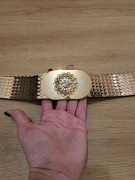 Pasek na gumce damski, kolor złoty, rozmiar 80