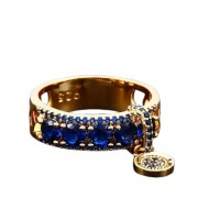 Pierścionek Stal Szlachetna Cyrkonie Zawieszka