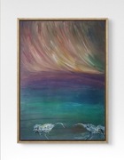 Duży oryginalny obraz akrylowy "Granicą jest bycie w drodze" z cert. aut.