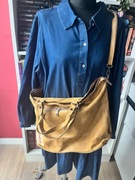 Żółta, skórzana torebka Chicca