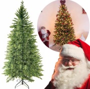 CHOINKA SZTUCZNA 100% PE 220cm GĘSTA DUŻA PREMIUM STOJAK