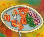 kolorowy ręcznie malowany obraz impresjonistyczny