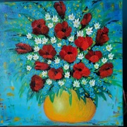 A. Maj. OBRAZ OLEJNY 40x40 cm Bukiet z makami