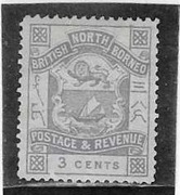 ANGLIA KOLONIE NORTH BORNEO 3 CENTS 