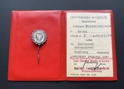 Srebrna odznaka Zasłużony Działacz LOK Liga Obrony Kraju z legitymacją PRL