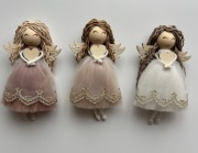 Aniołki dekoracyjne 3szt drewno ręcznie robione ozdoba świąteczna prezent