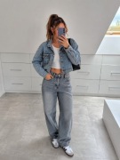 Katana jeansowa z ćwiekami oversize M 