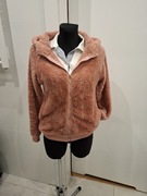 Różowa bluza polar miś S