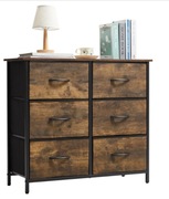 Komoda z 6 szufladami industrialna 80 cm loft brązowa