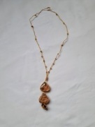 Naszyjnik handmade z trzema kamieniami na sznurku