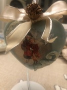 Bombka medalion 10 cm Serce Retro