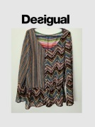 Desigual damska bluzka M we wzory afrykańskie 