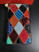 Skorzany portfel damski