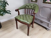 Mahoniowy Fotelik  chesterfield skóra 750/2025