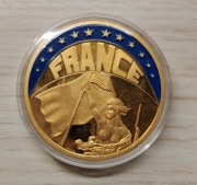 Moneta 1 ECU 1993 Francja Marianne plater złoto 24k