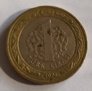 Moneta Turcja 1 Lira 2020 r.