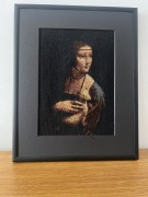 Obraz, obrazek, ręcznie wyszywany, Dama z gronostajem 