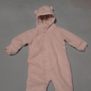 Kombinezon 62, 68 z uszami wiosenny, pajacyk biały mięciutki