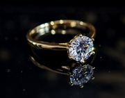 Srebrny pierścionek z 1crt z Moissanitem pozłacany  