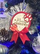 Personalizowana bombka dla pupila – Merry Christmas – ozdoba z MDF/sklejki 