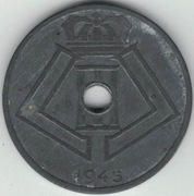 Belgia 25 centymów centimes 1945 - 26 mm - nr 2