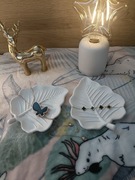 Podstawka 2 szt. tacka pod biżuterię gips ceramiczny prezent liść listek