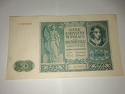 50 złotych 1941 Emilia Plater Seria E Stan 2 Sztywny Papier