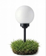 Lampa Solarna Ogrodowa LED Kula Biała Wbijany Słupek 10cm Czujnik Zmierzchu