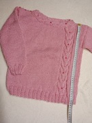 Sweterek Rękodzieło dla Dziewczynki 3-5 lat Różowy z Koralikami