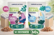 Animal Island Mokra Karma Dla Kota Saszetki Biała Ryba/Cielęcina 60x85G