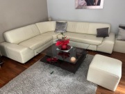 Narożnik Skórzany Beżowy rozkładany