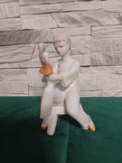 Dziecko z lalką figurka porcelana Hollohaza