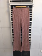 Zara spodnie flare prążkowane L | wysoki stan | dopasowany krój