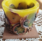 świecznik na tealight woskowy na desce