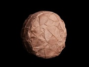 Beżowy puf z koziej skóry, boho, etno