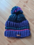 Ciepła czapka damska zimowa z pomponem | handmade nowa