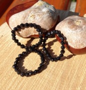 Pierścionek elastyczny Turmalin czarny Szerl Szerlit Skoryl CZAROITU CZAR 