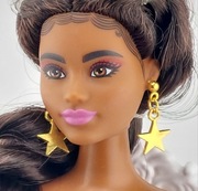 Kolczyki biżuteria dla lalki Barbie złote gwiazdy