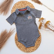 Body z kołnierzykiem polo polówka szare kosmonauta 86 krótki rękaw hm h&M