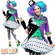 Strój klauna dla na Halloween damska sukienka harlekina kostium przebranie 