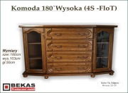 Komoda 180`( 4S-FloT) Wysoka Dąb Złoty Rustykalny Bekas Producent Mebli 