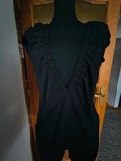 Czarna bluzka top kamizelka bolerko serdak