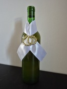 Zawieszka na butelkę. Złote obrączki. Wesele 