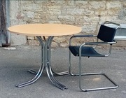 Stół okrągły w stylu Bauhaus Niemcy, chrom, lata 90