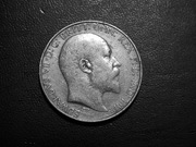 Wo4-3 Wielka Brytania 2 szylingi Florin 1907 srebro