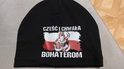 Czapka patriotyczna z polarem Polska walcząca z wilkiem WYPRZEDAŻ
