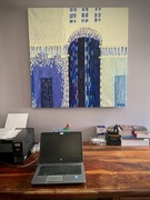 Iwona Skowron-Dobrowolska obraz 100x100 olejny na płótnie sztuka miasto