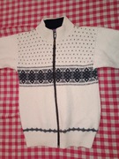 Sweter norweski męski 100% wełna rozmiar S / M 