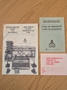 ATARI INSTRUKCJA KARTY  GWARANCYJNE VINTAGE 